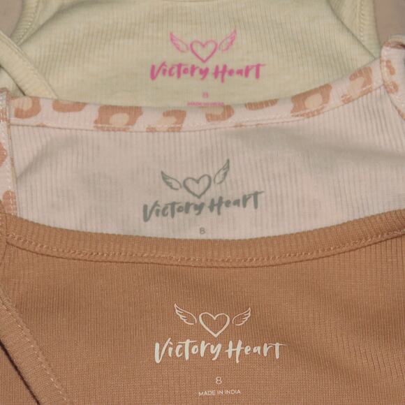 Victory Heart Neutral Ribbed Cami Girls Tank Top Set - Picture 5 of 7